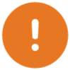 exclamation point in orange circle symbol